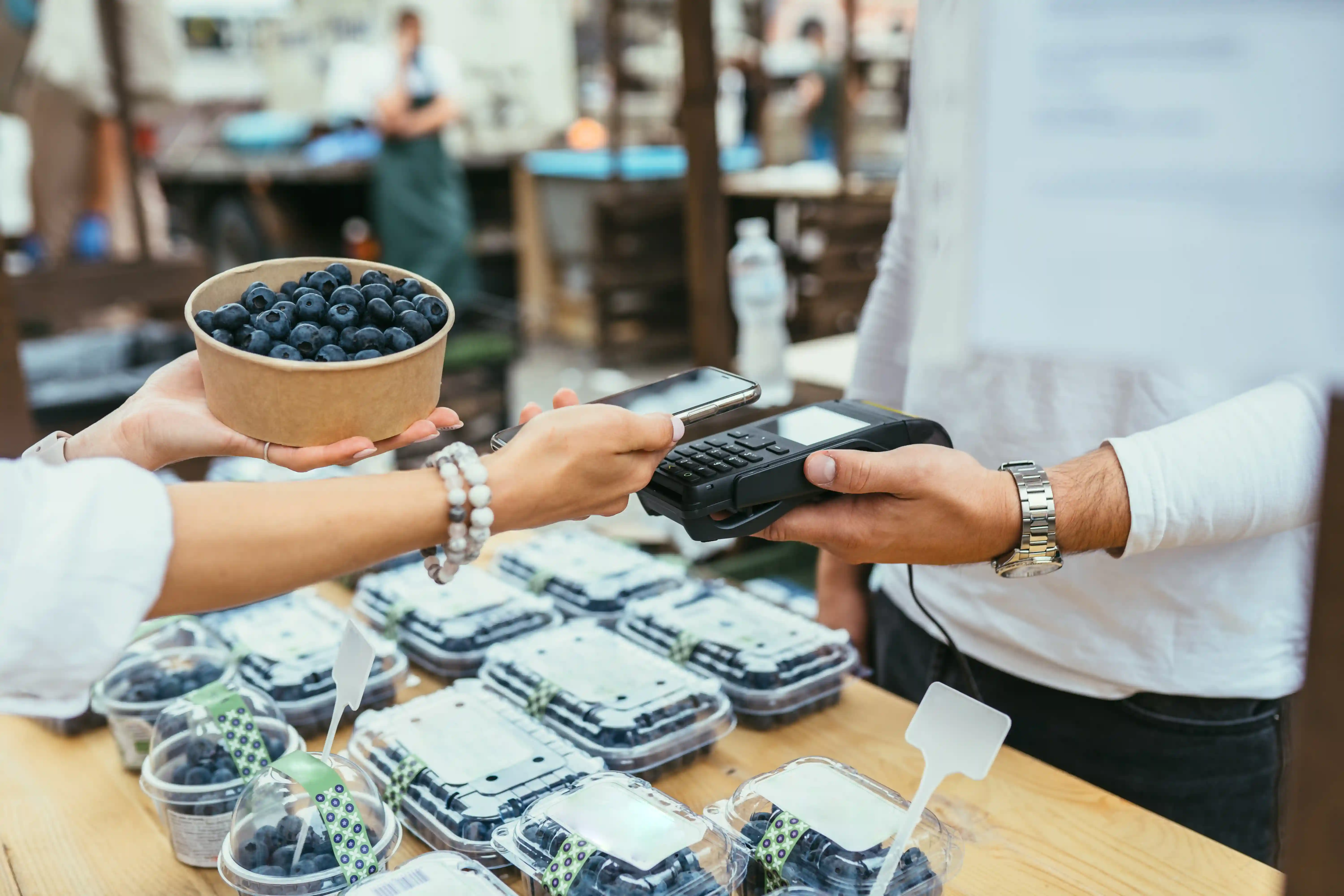 POS system in action - Farmers Market