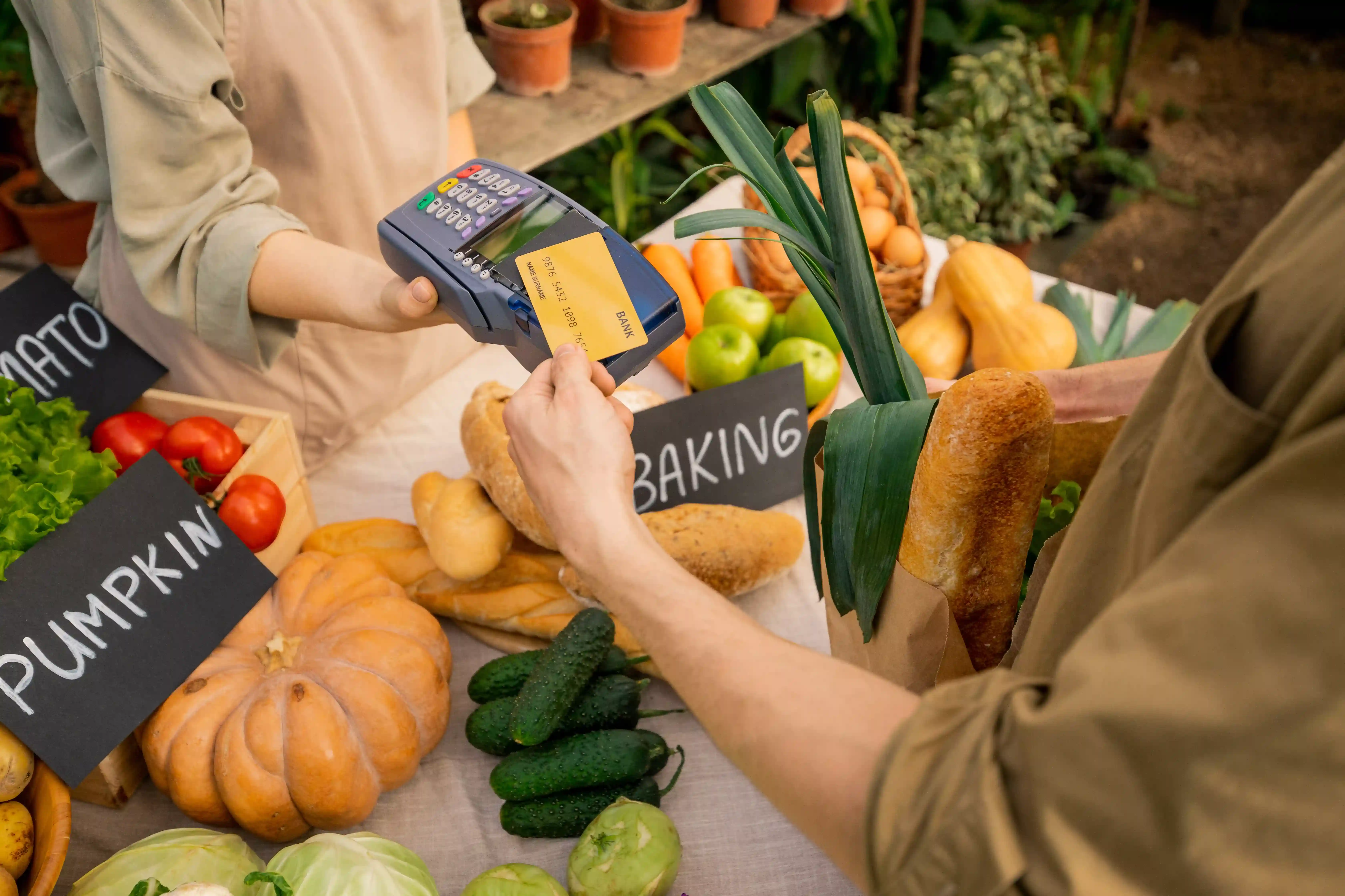 POS system in action - Produce Market